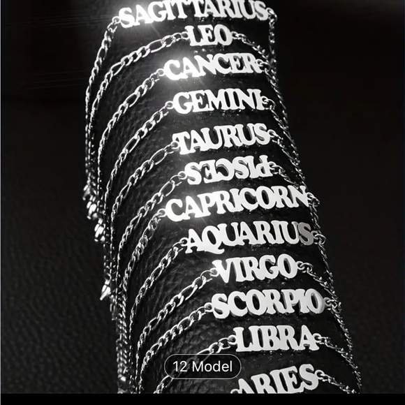 Jewelry - Trendy Horoscope zodiac letter bracelets One of each unisex. Stainless steel.